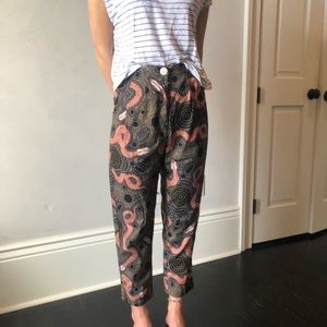 Snake patterned trousers
